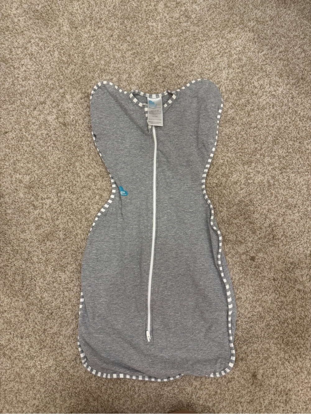 Love to Dream Grey Zip-Front Kids Sleep Sack Dress
